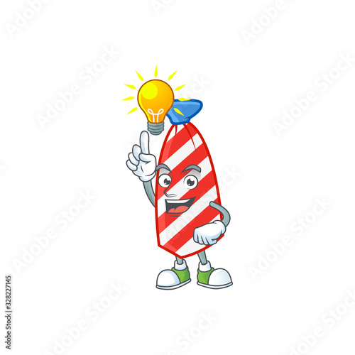 Smart USA stripes tie cartoon character has an idea