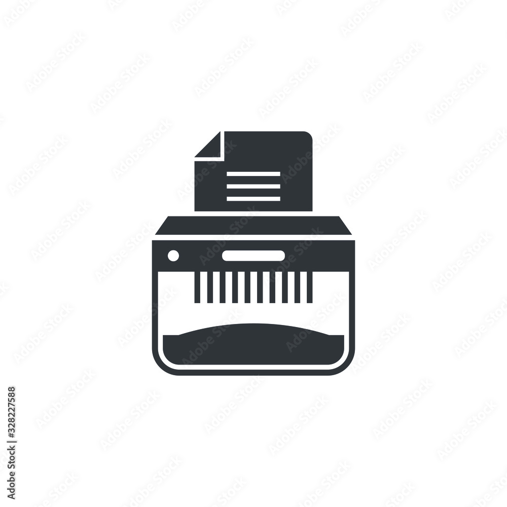 Paper shredder icon design isolated on white background. Vector illustration