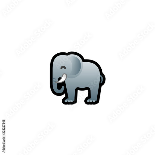 Elephant Isolated Realistic Vector Icon. Elephant Cartoon Illustration Emoji, Emoticon, Icon