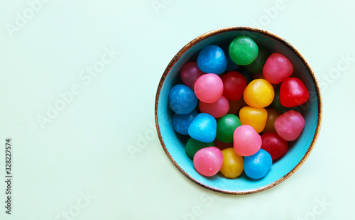 Bowl of colorful candys.