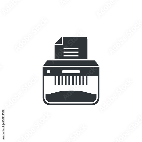 Paper shredder icon design isolated on white background. Vector illustration