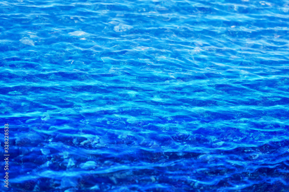 Beautiful photo background of blue transparent water