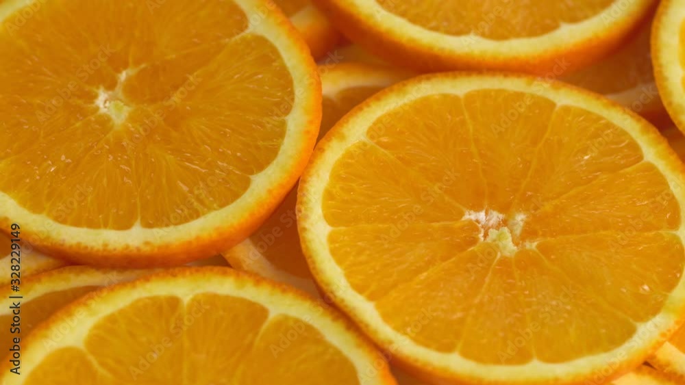 Marco shot of orange fruit and rotate.Close up flesh of orange. Marco shot of orange fruit and rotate.Close up flesh of orange.