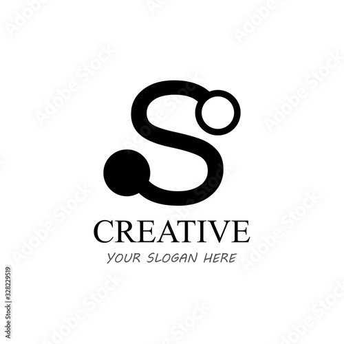 Letter S Logo Icon Design With Circuit Shape. Initial S logo design minimal clean and simple