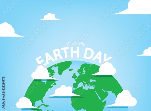 Happy Earth day poster. Vector illustration. Use for card, poster, banner, web design and print on t-shirt. Easy to edit. Vector illustration.