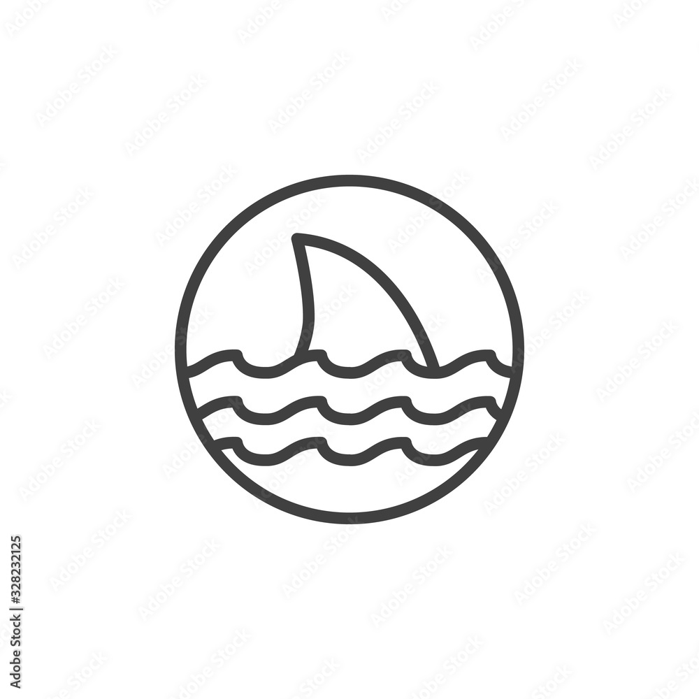 Beware sharks line icon. linear style sign for mobile concept and web design. Sharks Sign outline vector icon. Symbol, logo illustration. Vector graphics Beware sharks line icon. linear style sign for mobile concept and web design. Sharks Sign outline vector icon. Symbol, logo illustration. Vector graphics