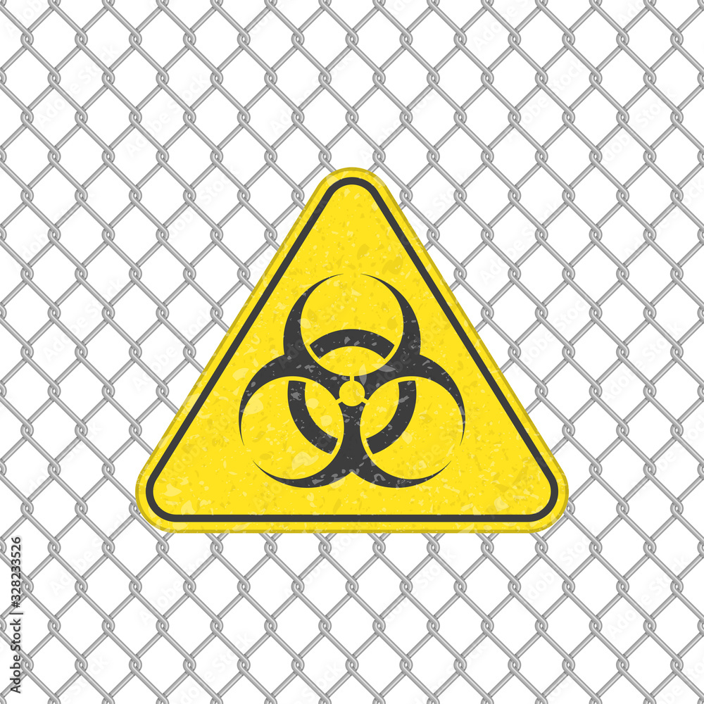 Biohazard icon. Warning sign of virus. Vector biohazard symbol on chain ...