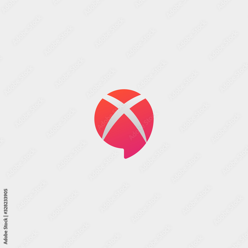 Letter X Chat Logo Design Template Vector Letter X Chat Logo Design Template Vector