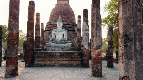 Buddha statue in temple at Sukhothai, Thailand