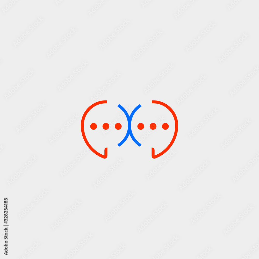 Letter X Chat Logo Design Template Vector Letter X Chat Logo Design Template Vector