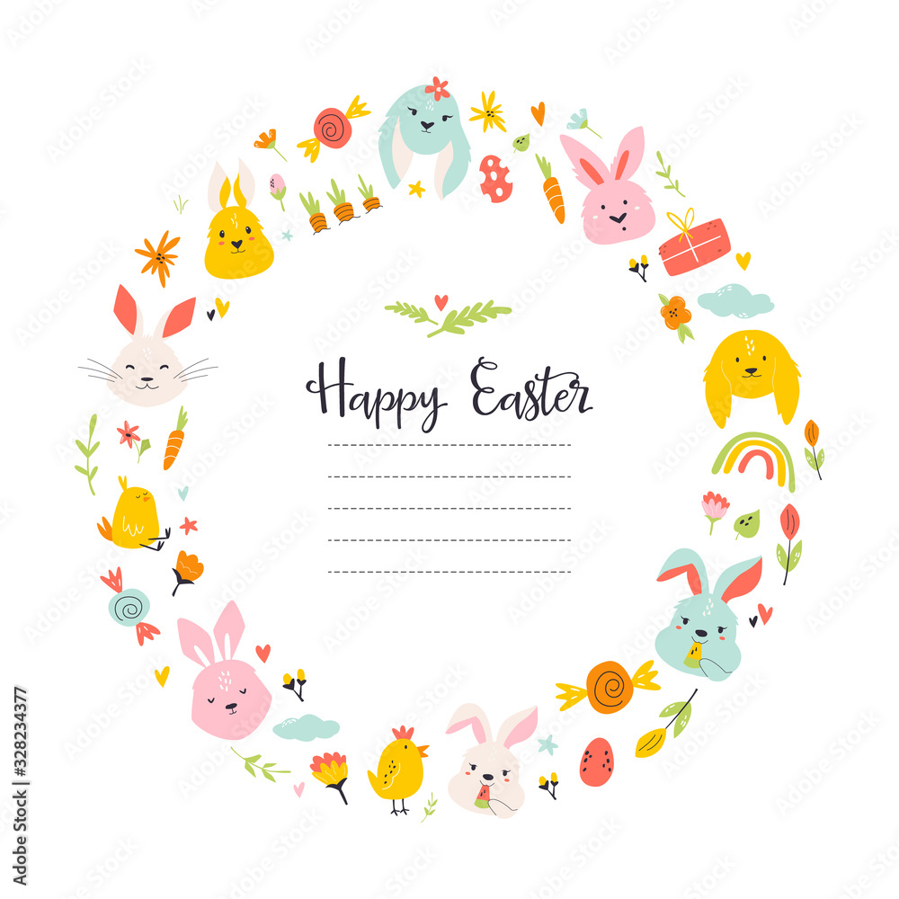 Easter holiday banner with place for text.
