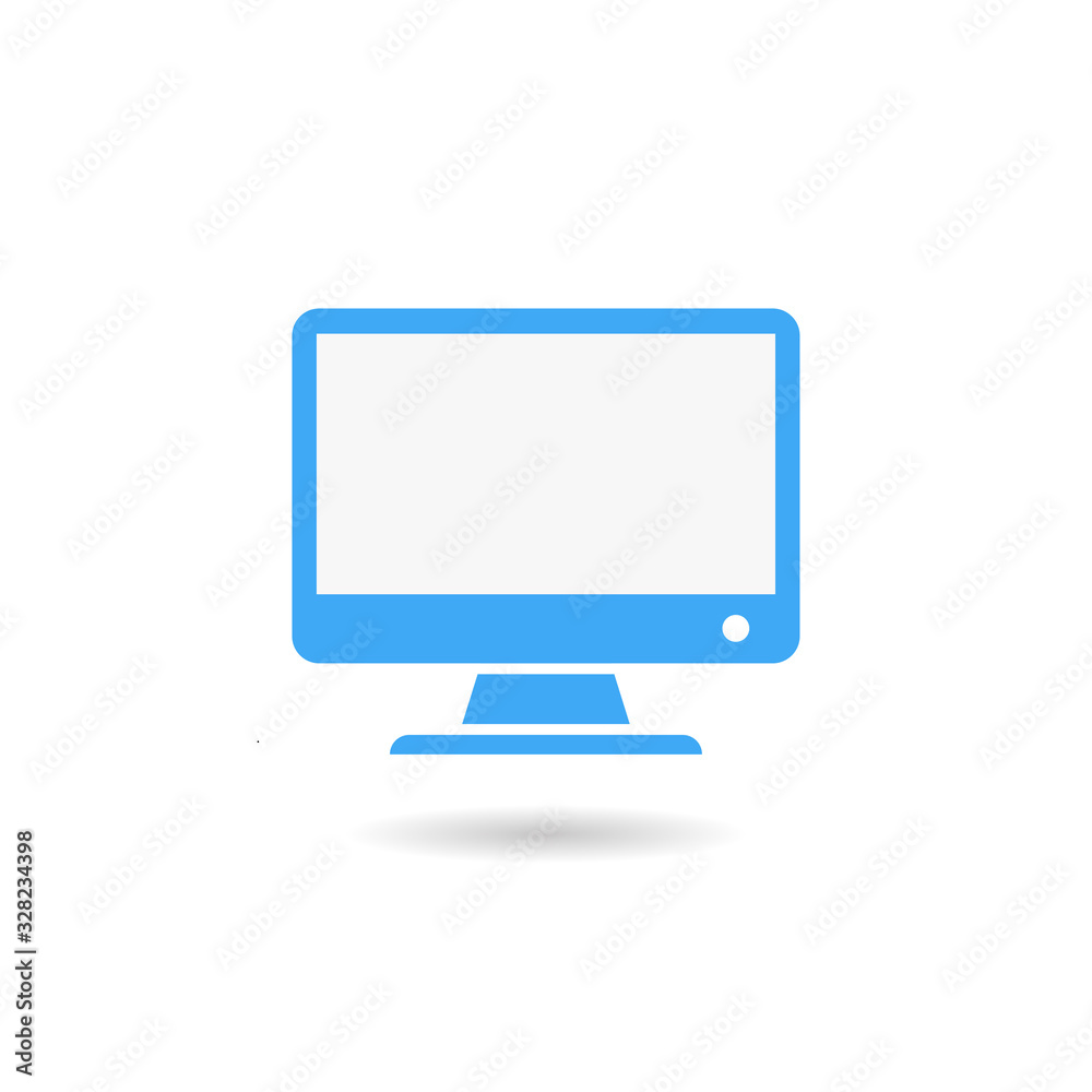 Vector computer monitor icon design. Flat PC screen symbol Vector computer monitor icon design. Flat PC screen symbol