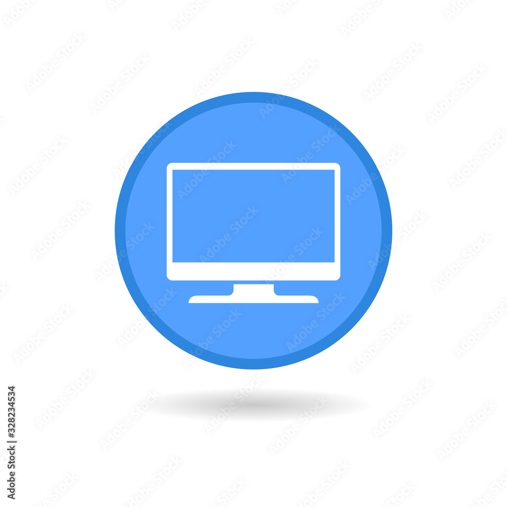 Vector computer monitor icon design. Flat PC screen symbol Vector computer monitor icon design. Flat PC screen symbol