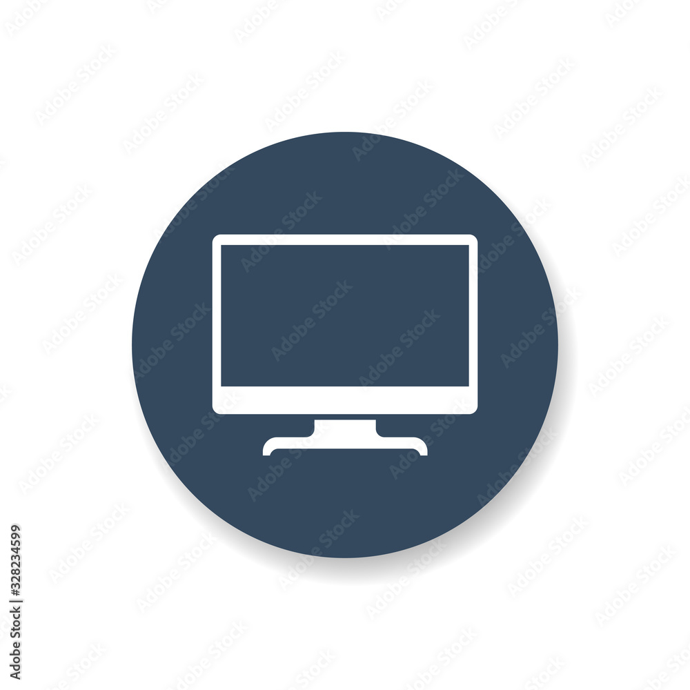 Vector computer monitor icon design. Flat PC screen symbol Vector computer monitor icon design. Flat PC screen symbol