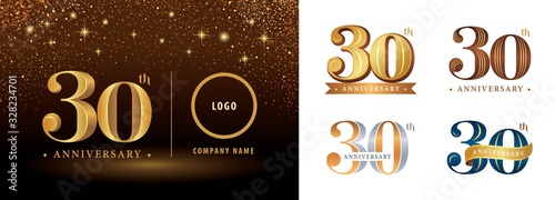 Set of 30th Anniversary logotype design, Thrity years Celebrating Anniversary Logo