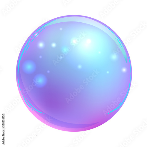Magic Crystal Ball isolated on white. Creepy cute vector illustration. Gothic design, mystic magician symbol, pastel colors. Future telling, Halloween concept.