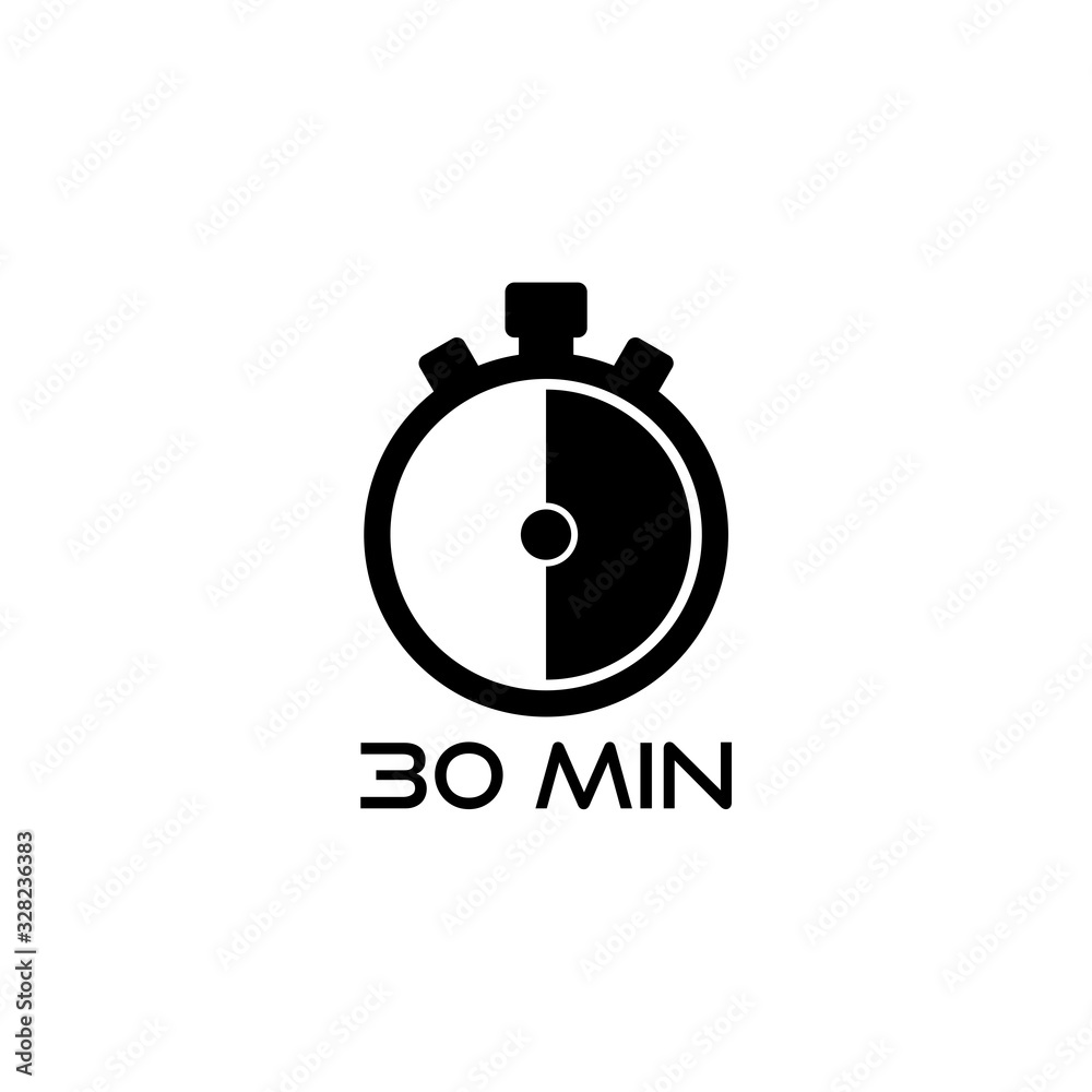30 minute icon isolated on white background 30 minute icon isolated on white background
