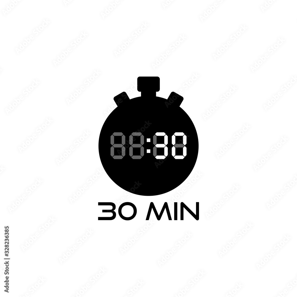30 minute icon isolated on white background 30 minute icon isolated on white background