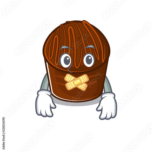 cartoon character design chocolate candy making a silent gesture