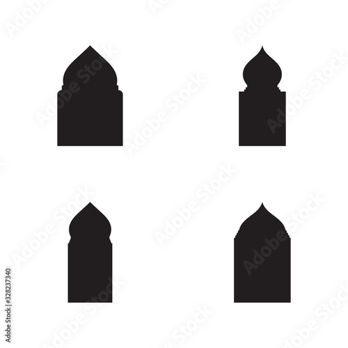 set of door mosque icon design template vector