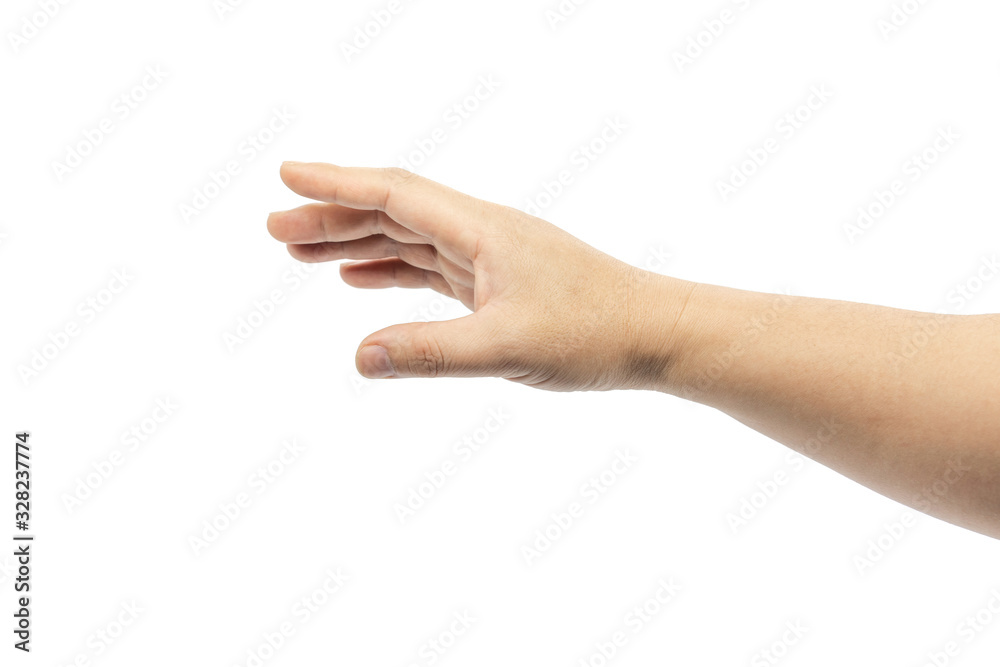 Stretch out an open arm to touch Stretch out an open arm to touch