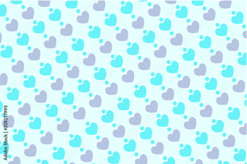 seamless background with Blue hearts Pattern