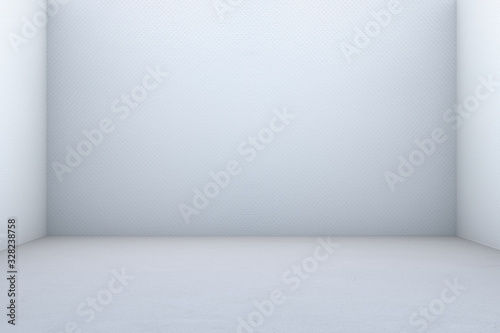 Abstract White Empty Room Background. 3D Render Paper Box.