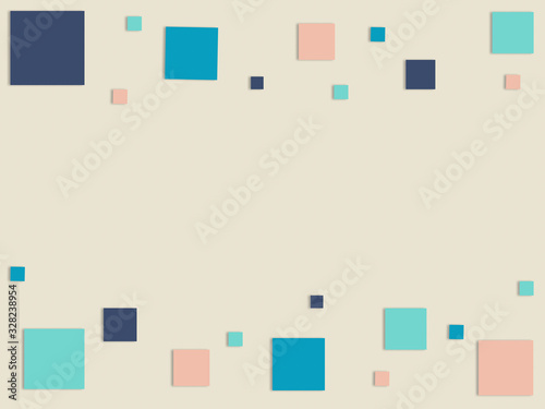 Pastel paper cut illustration template:  .square and regtangle overlap photo