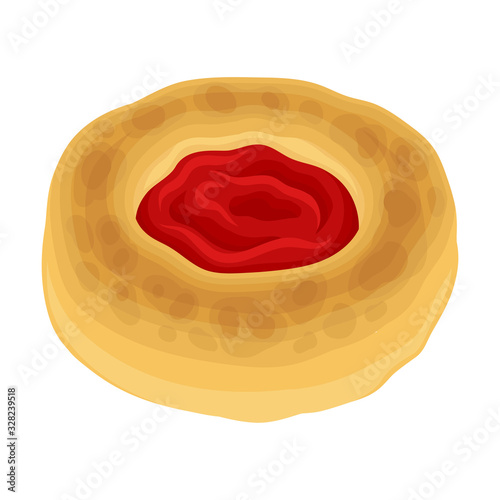 Tasty Wheat Pastry with Sweet Filling Vector Food Element