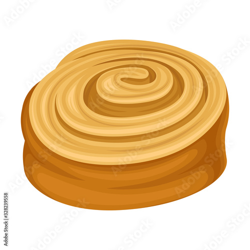 Rolled Pastry Isolated on White Background Vector Food Element