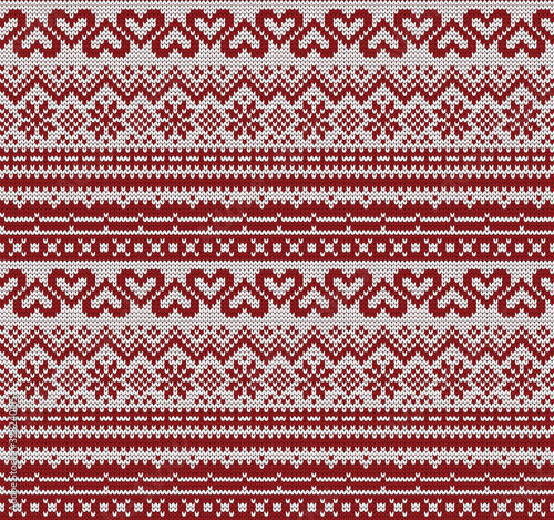 Vector seamless Christmas knitted patten.