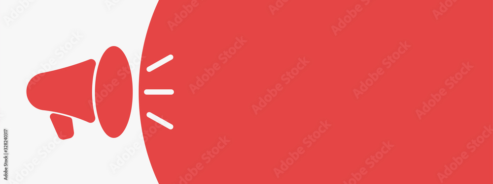 Фотография Megaphone or loudspeaker flat icon. Vector illustration