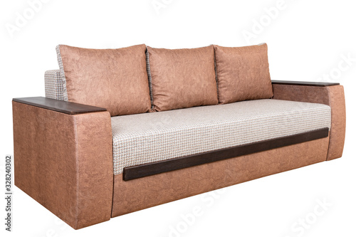 Brown Modern Sofa furniture isolated on white background. 