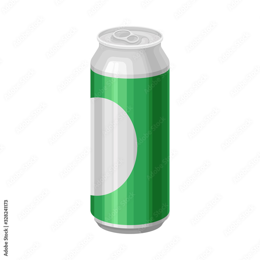 Full Can of Beer Isolated on White Background Vector Illustration Full Can of Beer Isolated on White Background Vector Illustration