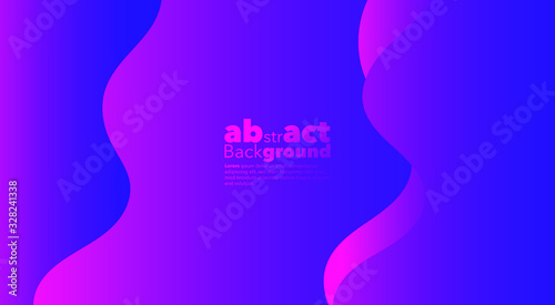 Minimal dynamic gradients on classic blue and Fluorescent pink  background with copy space.  geometric Backdrop for Poster, Fluid 3d shapes composition. Modern abstract cover. Brochure, card.
