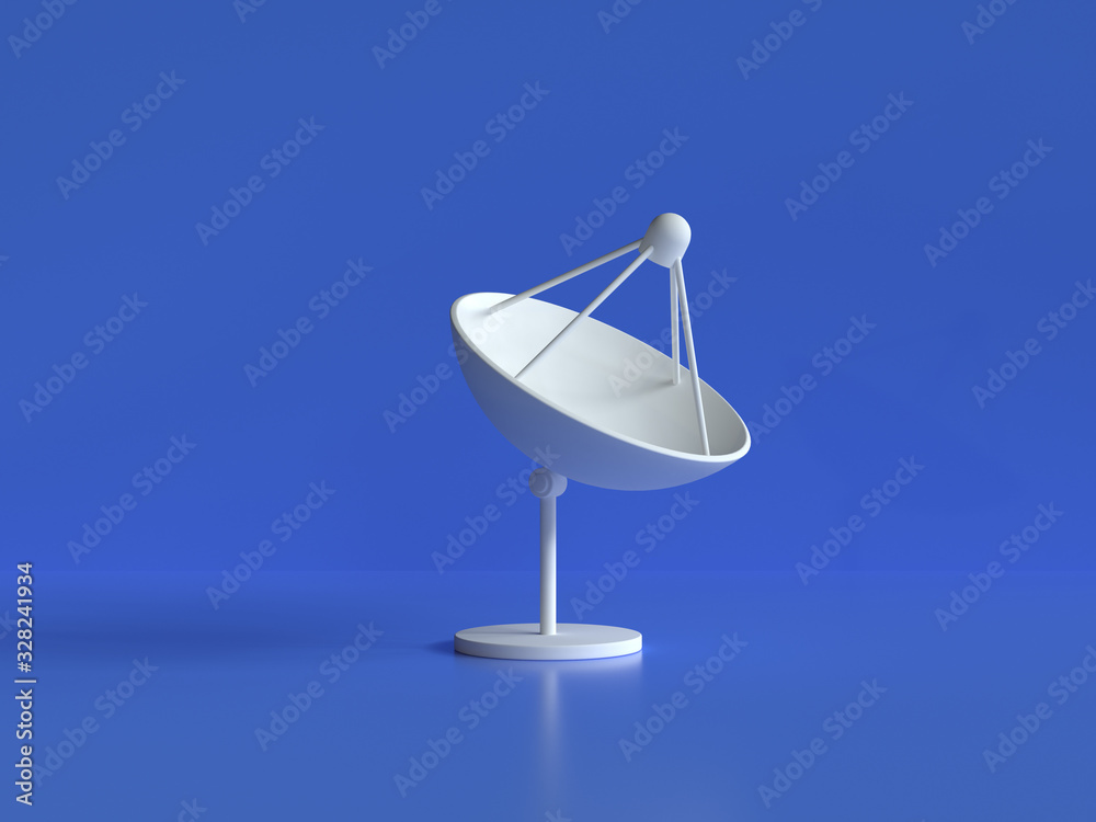 white antenna dish blue background 3d rendering white antenna dish blue background 3d rendering
