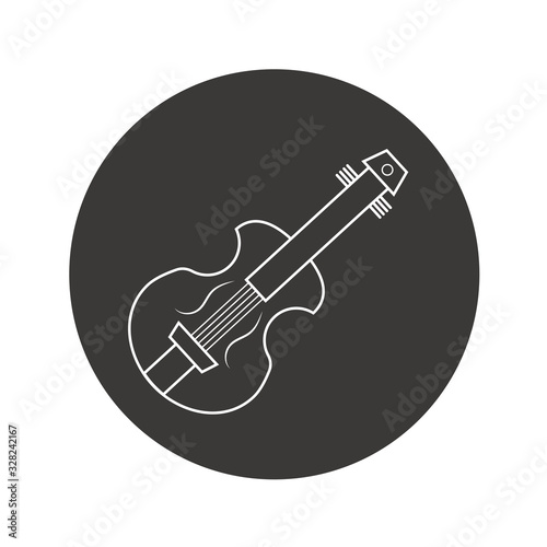 Violin line icon flat design