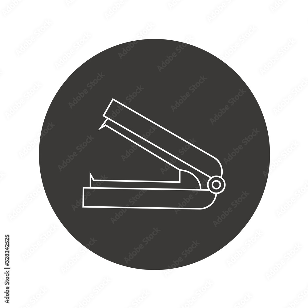 Stapler paper fastener flat vector line icon Stapler paper fastener flat vector line icon