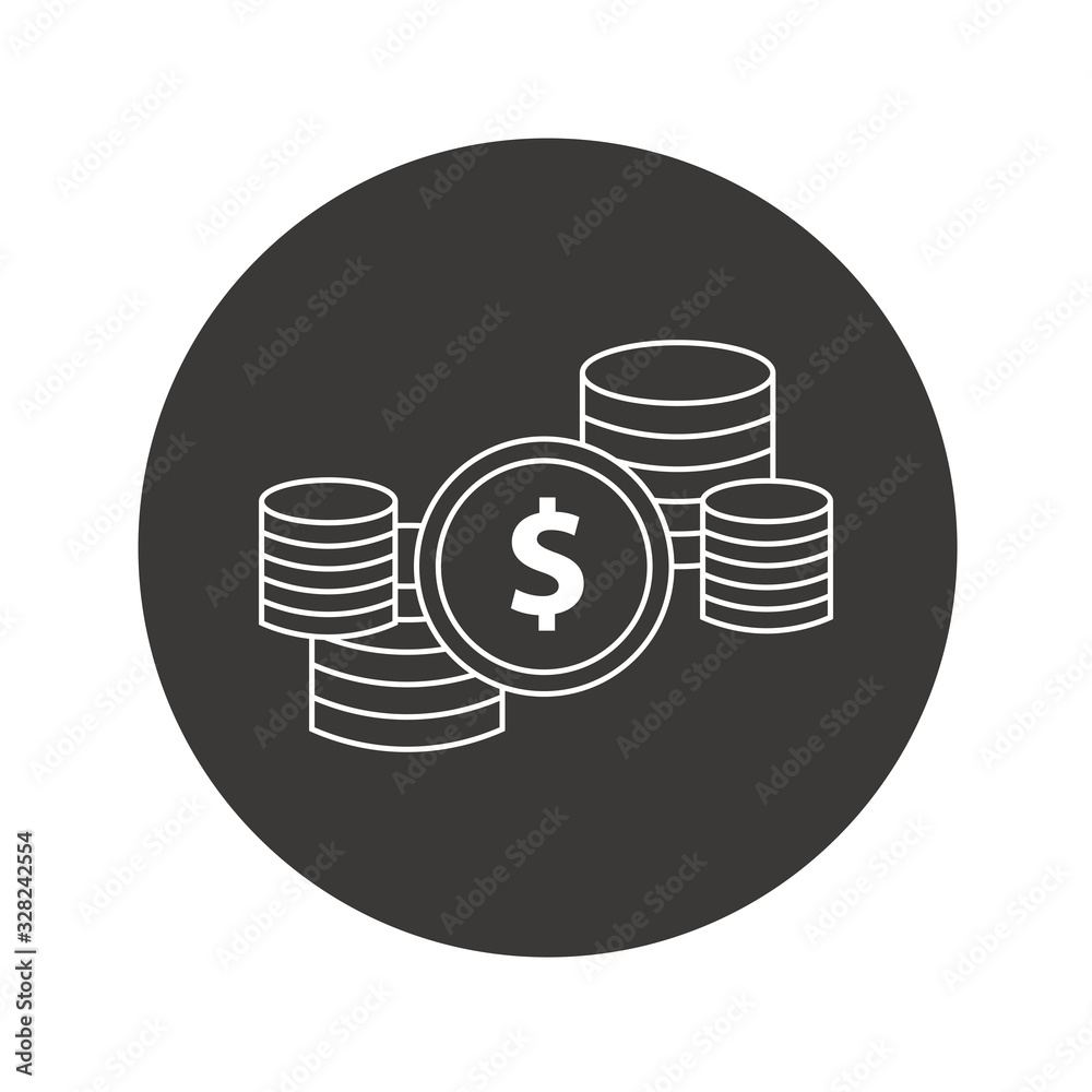 Stack of coins line icon Stack of coins line icon