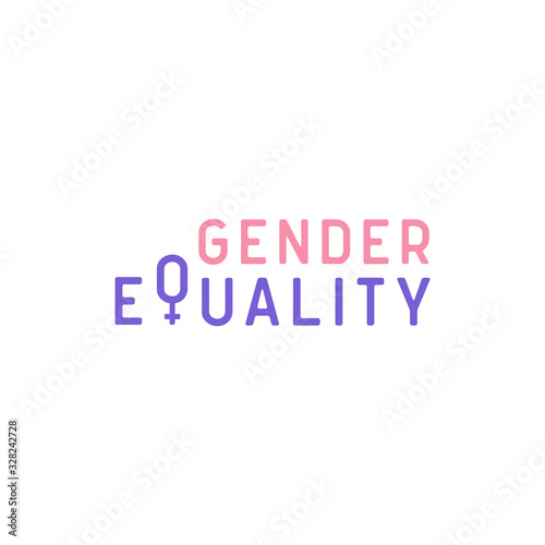 Each for equal logo design for celebrating International Woman day at march 8th. vector illustration.