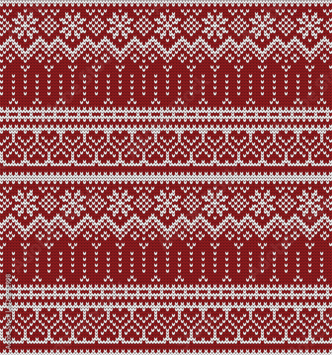 Winter knitted seamless pattern, Christmas decoration