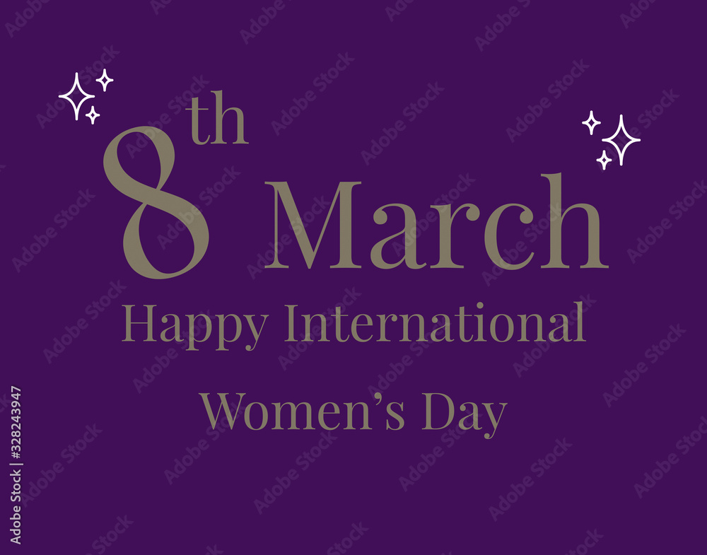 Happy international women's day wishes greeting card on abstract background, graphic design illustration wallpaper