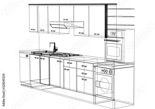 Kitchen Design - blueprint