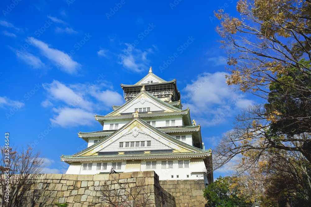 Beautiful scene in the park of Osaka Castle Beautiful scene in the park of Osaka Castle