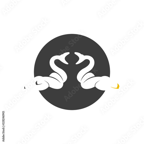 Snake logo design template, animal icon illustration