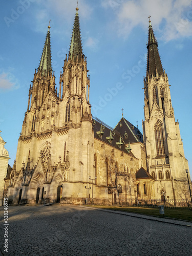 Famous olomouc church view in czech republic,wenceslas,gothic architecture