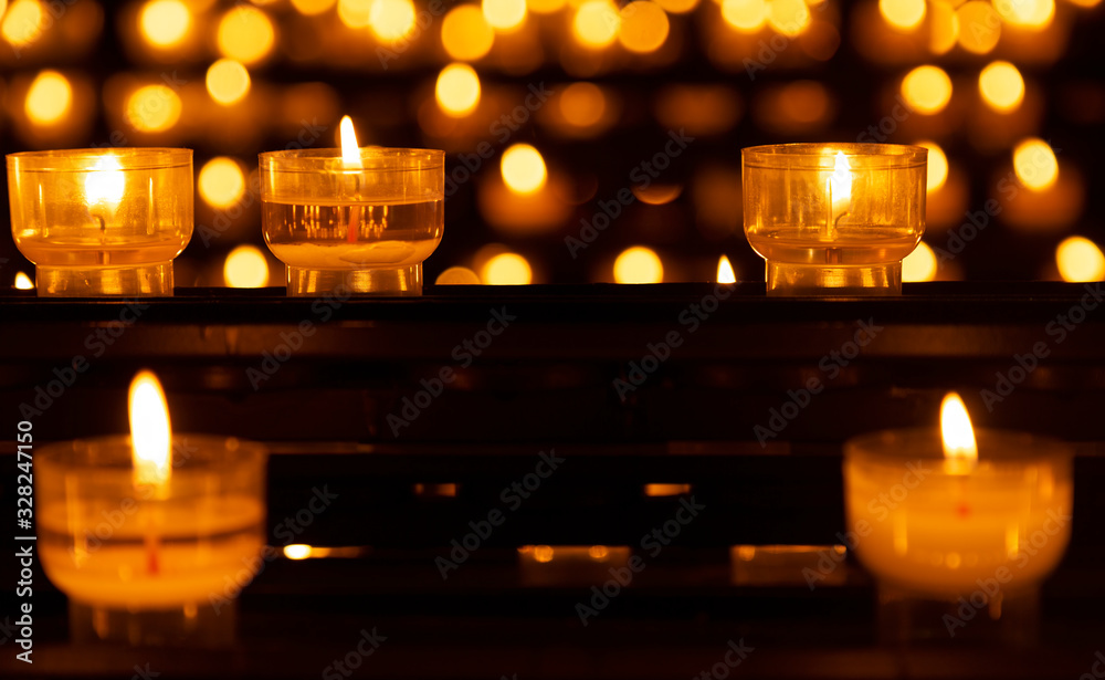 Votive Candle in the church of Starsbourg France Votive Candle in the church of Starsbourg France