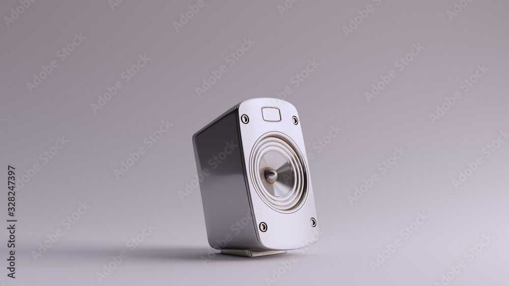 Silver Concert Speakers 3d illustration 3d render	