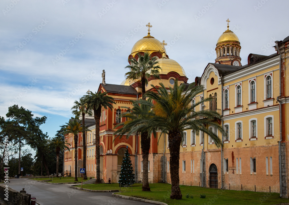 Novo-Athos monastery in Abkhazia in winter