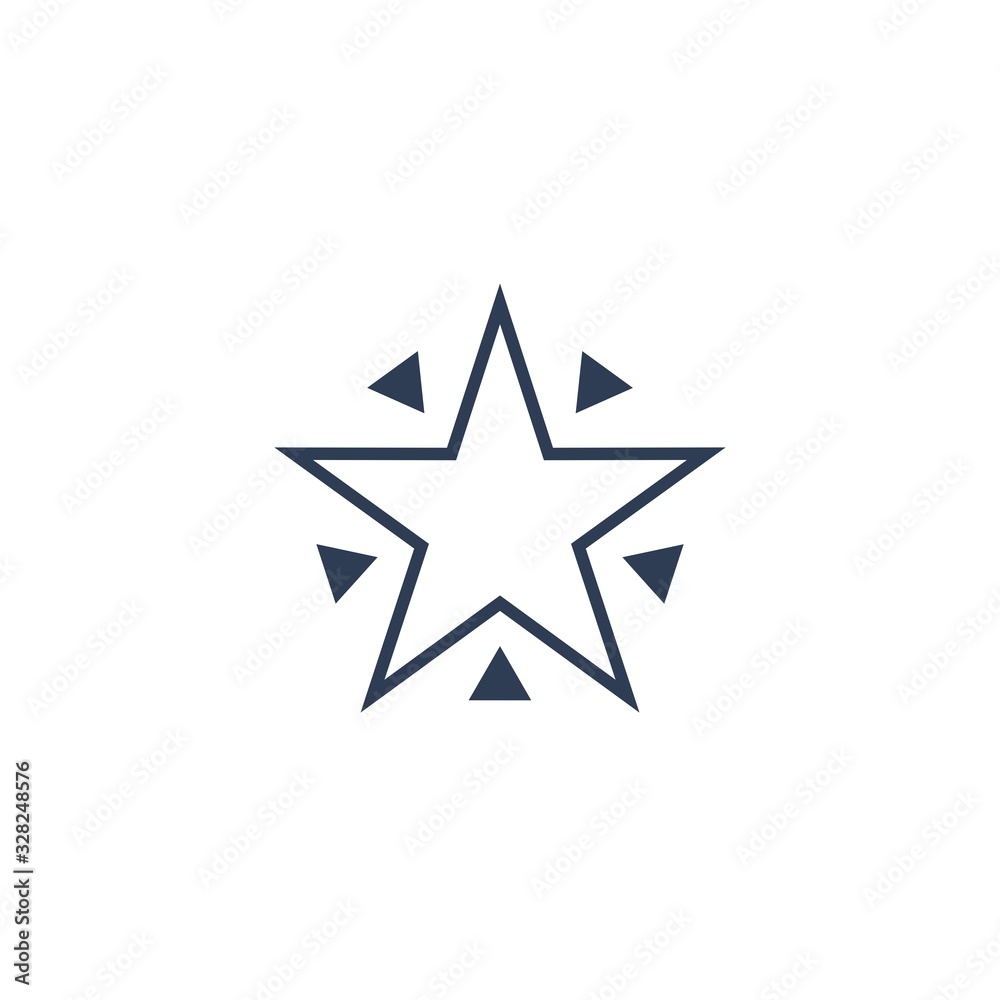Obraz premium A star with pointers pointing at it. Action. Vector icon isolated on white background.